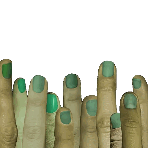 Green Nail Polish Fingers