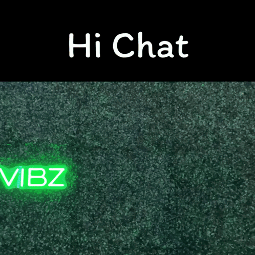Green Neon Sign Saying Vibz Lit In Dark GIF