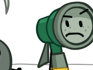 Green Object With Face GIF
