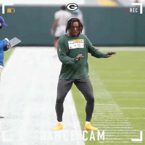 Green Packers Fan Dancing In Field GIF