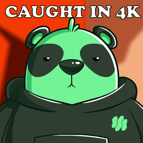 Green Panda Bear Wearing Caught in 4k Hoodie