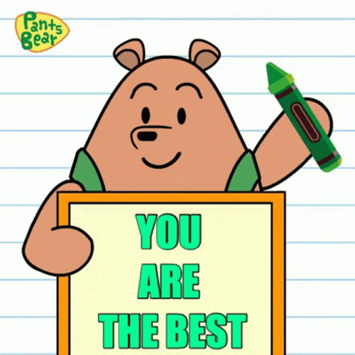 Green Pants Bear Writes You The Best GIF