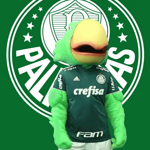 Green Parrot Mascot in Crefisa Jersey