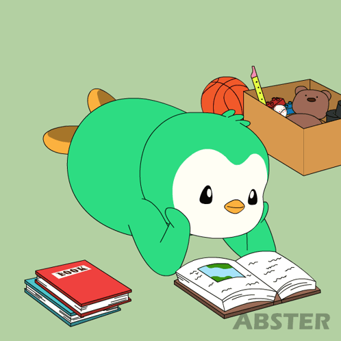Green Penguin Reading Book