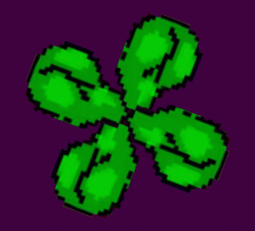 Green Pixel Art Flower With Letter G GIF