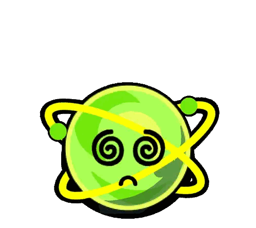 Green Planet with Spiral Eyes