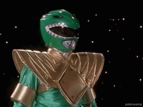 Green Power Ranger Glowing Chest in Dark