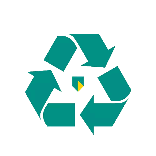 Green Recycling Symbol with Three Arrows