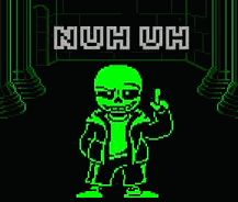 Green Sans Nuh Uh GIF
