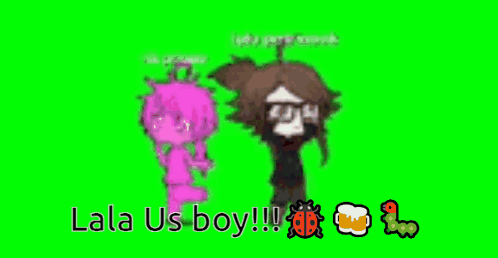 Green Screen Girl And Boy Saying Lala Us Boy GIF