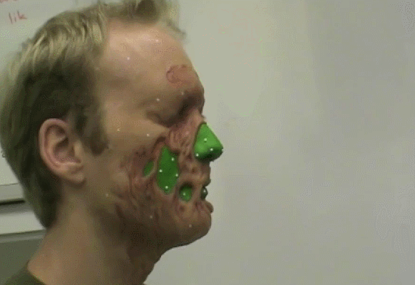 Green Screen Walking Dead Make Up Technique GIF