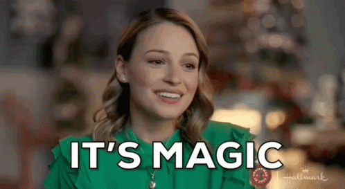 Green Shirt Woman Saying It's Magic Christmas Tree