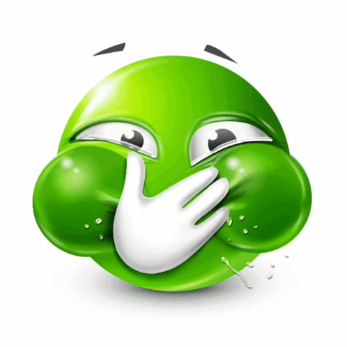 Green Smiley Covering Mouth