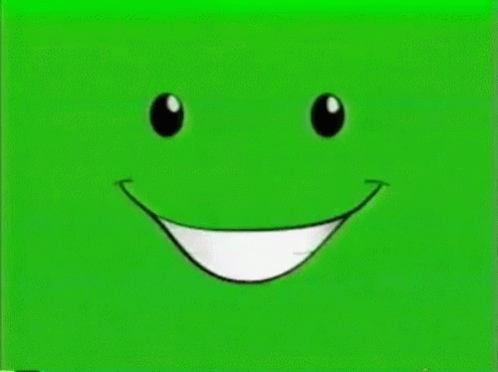 Green Smiley Face White Smile GIF