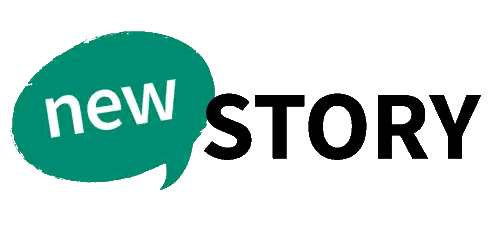 Green Speech Bubble Saying New Story