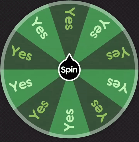 Green Spinning Wheel Yes
