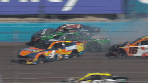 Green Sports Car Nascar Crash GIF