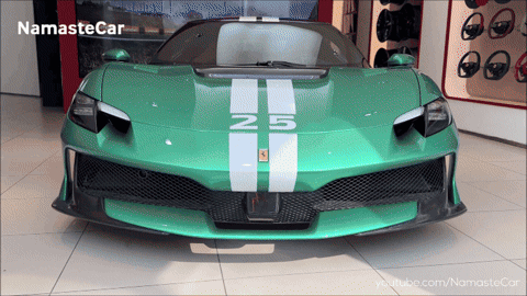 Green Sports Car With White Stripe Saying N2
