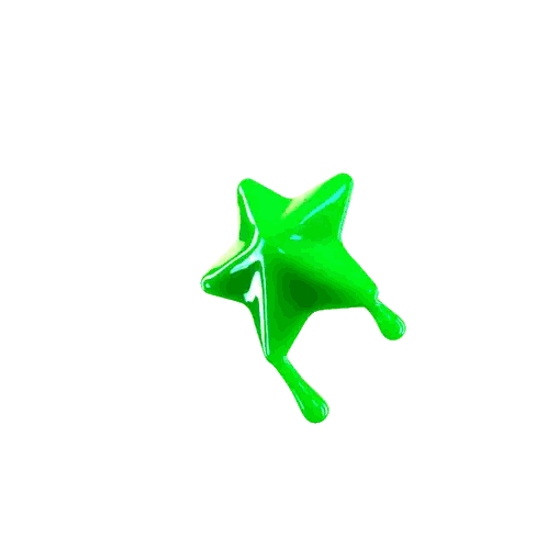 Green Star With Paint Drip