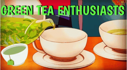 Green Tea Poured Into White Cup GIF