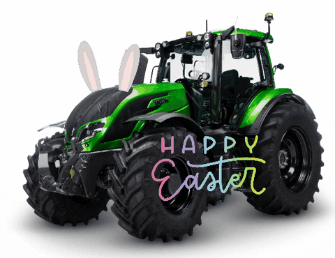 Green Tractor Happy Easter GIF
