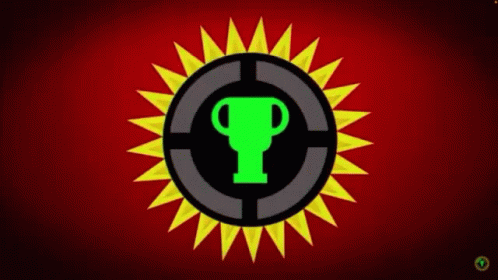 Green Trophy Surrounded By Sun GIF