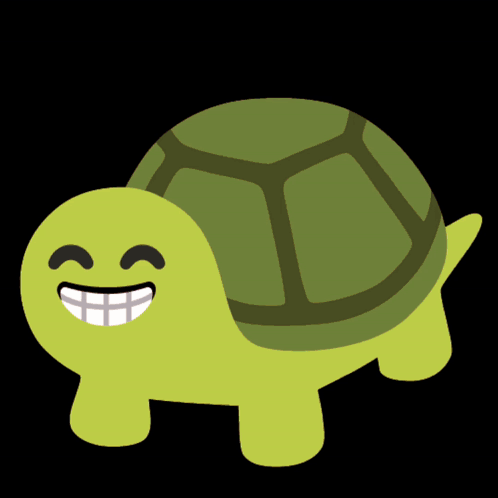 Green Turtle With Smiley Face and Pearl