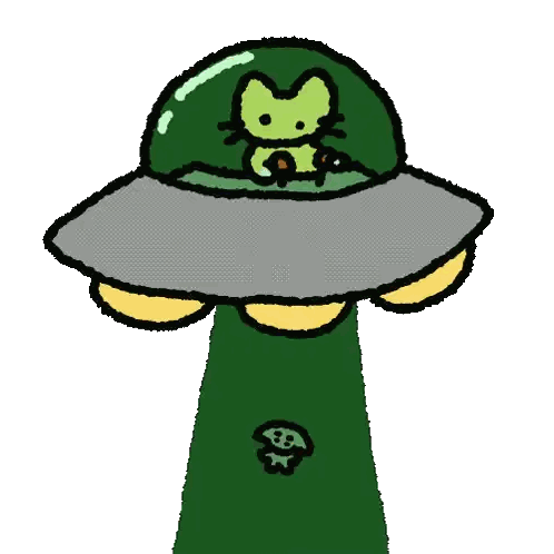 Green UFO With Cat Inside