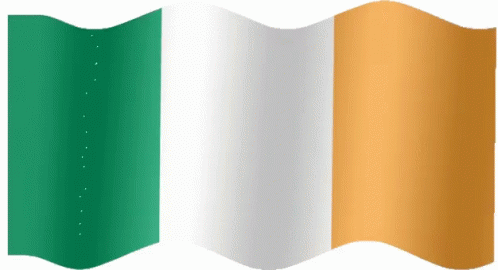 Green White and Orange Flag Waving in Wind