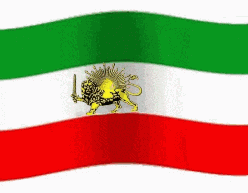 Green White Red Flag With Lion and Sword