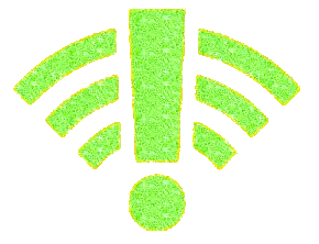 Green WiFi Icon with Yellow Border