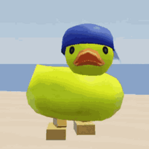 Green Wooden Duck Dance With A Cap GIF