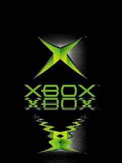 Green Xbox Logo Reflected On Black GIF