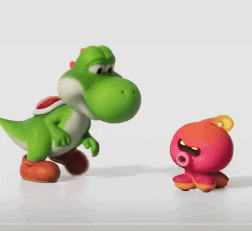 Green Yoshi with Red Octopus