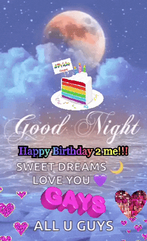 Greeting Card Saying Good Night Happy Birthday GIF