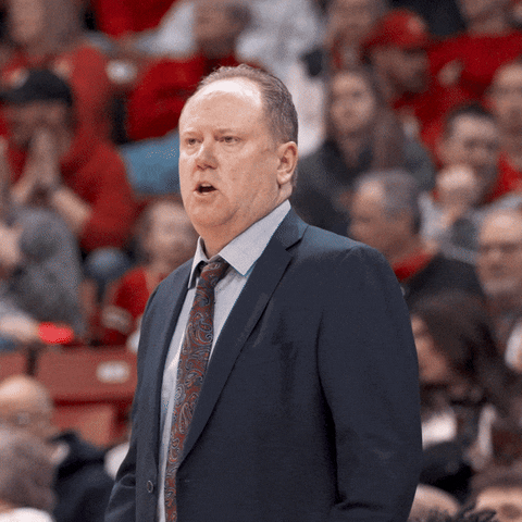Greg Gard Coaching Wisconsin Badgers GIF
