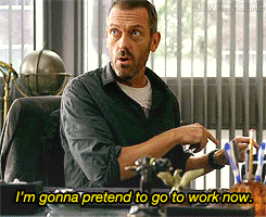 Gregory House Pretending To Work GIF