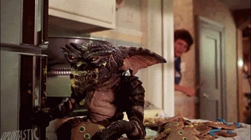 Gremlin Eating Gingerbread Cookies