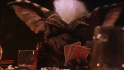 Gremlins Gizmo Poker Cards GIF