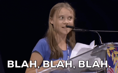 Greta Thunberg Mocks Interview Says Blah GIF