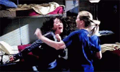 Grey's Anatomy Meredith And Cristina Dancing GIF