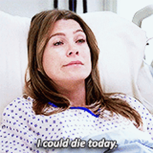 Grey's Anatomy Meredith In Hospital Bed GIF