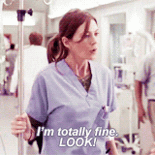 Grey's Anatomy Meredtih Totally Fine GIF