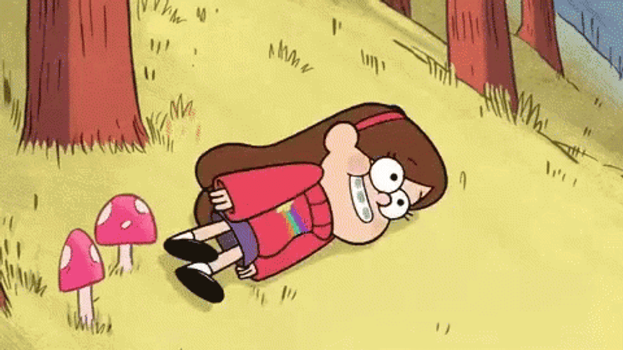 Gril In Gravity Falls Rolled In The Grass GIF