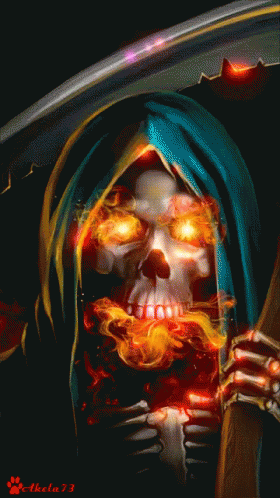 Amazing Grim Reaper Fiery Eyes GIF