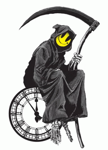 Grim Reaper Sitting In Big Ben GIF