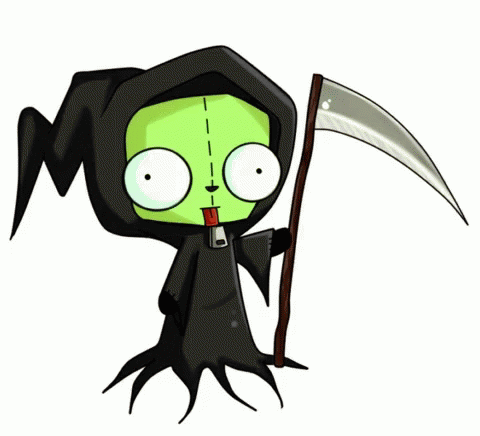 Cartoon Grim Reaper Wide Eyes GIF