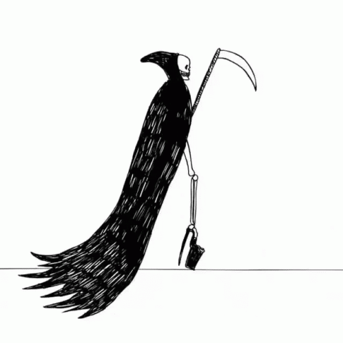 Sassy Chic Female Grim Reaper Cartoon GIF