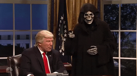 Grim Reaper Donald Trump Laughing Parody GIF