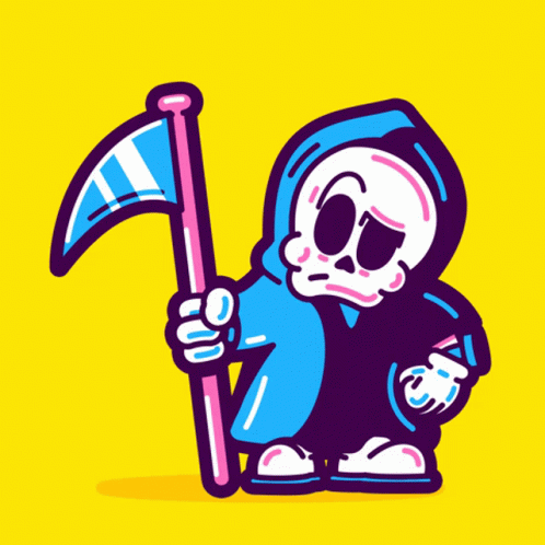 Grim Reaper Holding Large Scythe